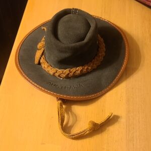 Chic Olive Dog Hat with Tan Details